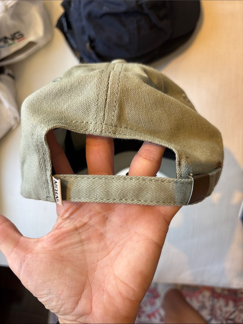 Unbranded Olive Green Baseball Cap with White Script - Picture 2 of 3
